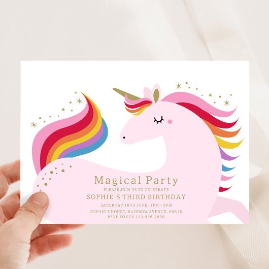 Magical Unicorn Invitation Kaart