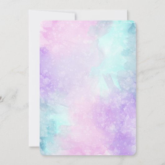 Magical Unicorn Invitation Kaart (Achterkant)