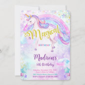 Magical Unicorn Invitation Kaart (Voorkant)