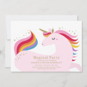 Magical Unicorn Invitation Kaart (Voorkant)