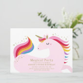 Magical Unicorn Invitation Kaart (Staand voorkant)
