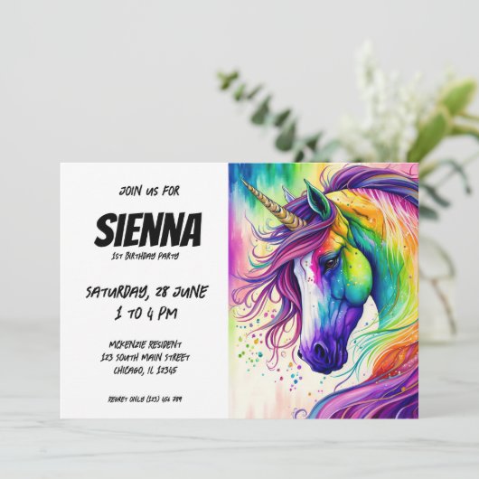 Magical Unicorn Kaart (Staand voorkant)