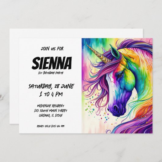 Magical Unicorn Kaart (Voorkant / Achterkant)