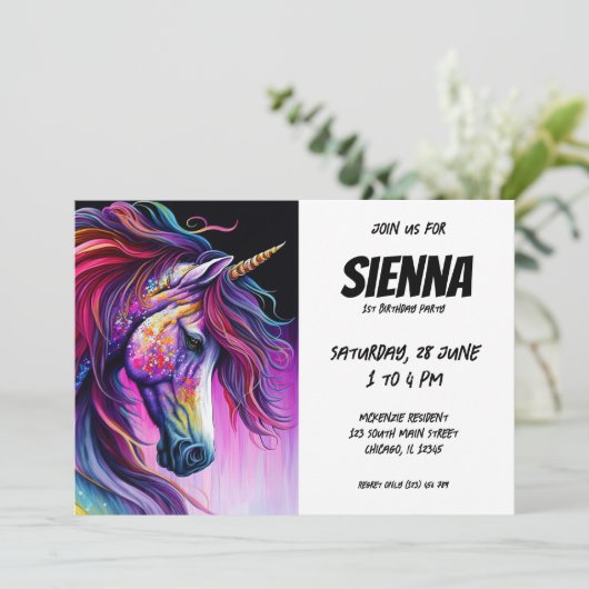 Magical Unicorn Kaart (Staand voorkant)