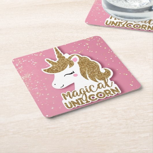 Magical Unicorn Kartonnen Onderzetters (Schuin)