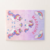 Magical Unicorn Kawaii Name Jigzaag Puzzle Legpuzzel (Horizontaal)