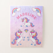 Magical Unicorn Kawaii Name Jigzaag Puzzle Legpuzzel (Verticaal)