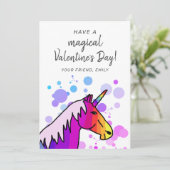 Magical Unicorn Kinder Classroom Valentijn dag Feestdagenkaart (Staand voorkant)