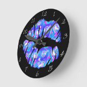 Magical UNICORN LIPS Iridescent Purple Metallic Ronde Klok (Hoek)