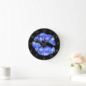 Magical UNICORN LIPS Iridescent Purple Metallic Ronde Klok (Huis)