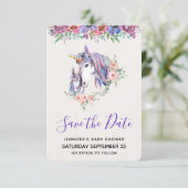 Magical Unicorn Mam & Baby Baby shower Save The Date (Staand voorkant)