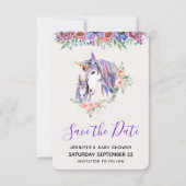 Magical Unicorn Mam & Baby Baby shower Save The Date (Voorkant)