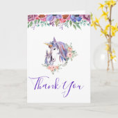 Magical Unicorn Mam & Baby Waterverf Dank je Kaart (Gele Bloem)