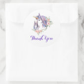 Magical Unicorn Mam & Baby Waterverf Dank je Ronde Sticker (Tas)