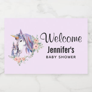 Magical Unicorn Mam & Baby Waterverf Welkom Voedselcontainer Etiket