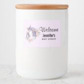 Magical Unicorn Mam & Baby Waterverf Welkom Voedselcontainer Etiket (Voorkant)