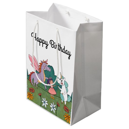 Magical Unicorn Medium Cadeauzakje (Achterkant Gekanteld)