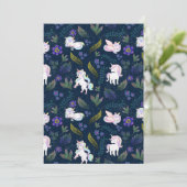 Magical Unicorn Night Forest Seamless Pattern Kaart (Staand voorkant)