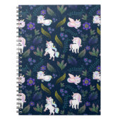 Magical Unicorn Night Forest Seamless Pattern Notitieboek (Voorkant)