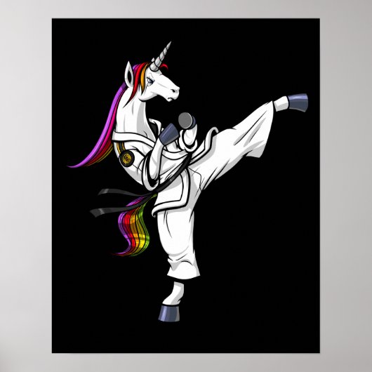 Magical Unicorn Ninja Karate Funny Martial Arts Poster (Voorkant)