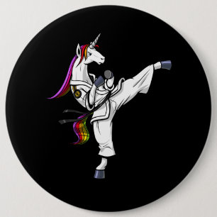 Magical Unicorn Ninja Karate Funny Martial Arts Ronde Button 6,0 Cm