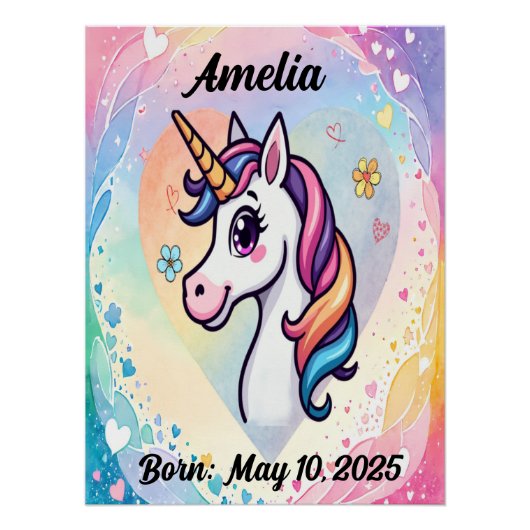 Magical Unicorn Nursery Poster (Voorkant)