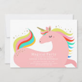 Magical Unicorn Party Invitation Kaart (Voorkant)