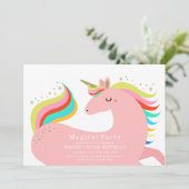 Magical Unicorn Party Invitation Kaart (Staand voorkant)
