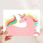 Magical Unicorn Party Invitation Kaart