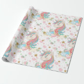 Magical Unicorn Pattern Cadeaupapier (Uitgerold)