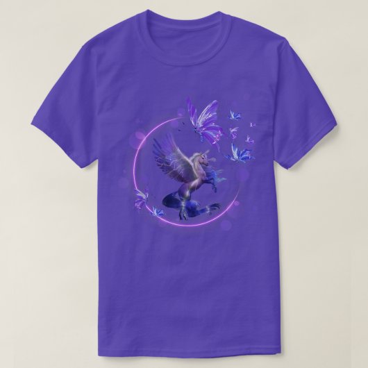 Magical Unicorn Pegasus Paars T-shirt (Design voorkant)