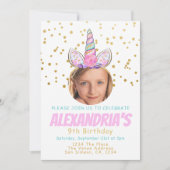 Magical Unicorn Personalized Fun Birthday Party Kaart (Voorkant)