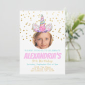 Magical Unicorn Personalized Fun Birthday Party Kaart (Staand voorkant)