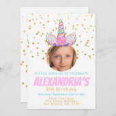Magical Unicorn Personalized Fun Birthday Party Kaart (Voorkant / Achterkant)