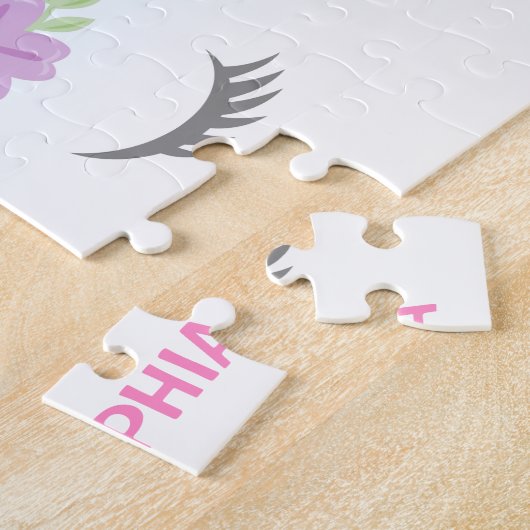 Magical Unicorn Personalized Kinderen Legpuzzel (Zijkant)