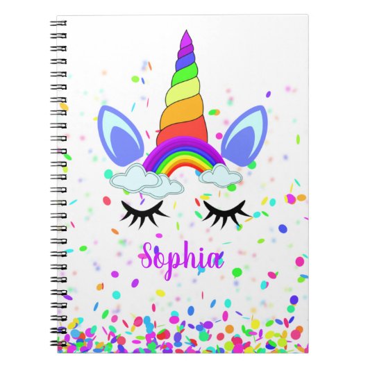 Magical Unicorn Personalized Kinderen Notitieboek (Voorkant)
