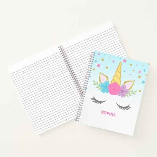 Magical Unicorn Personalized Kinderen Notitieboek (Binnen)