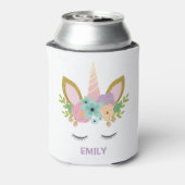 Magical Unicorn Personalized name glitter girly Blikjeskoeler (Blikje Achterkant)