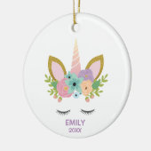 Magical Unicorn Personalized name glitter girly Keramisch Ornament (Links)