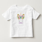 Magical Unicorn Personalized name glitter girly Kinder Shirts (Voorkant)