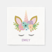Magical Unicorn Personalized name glitter girly Servet (Voorkant)