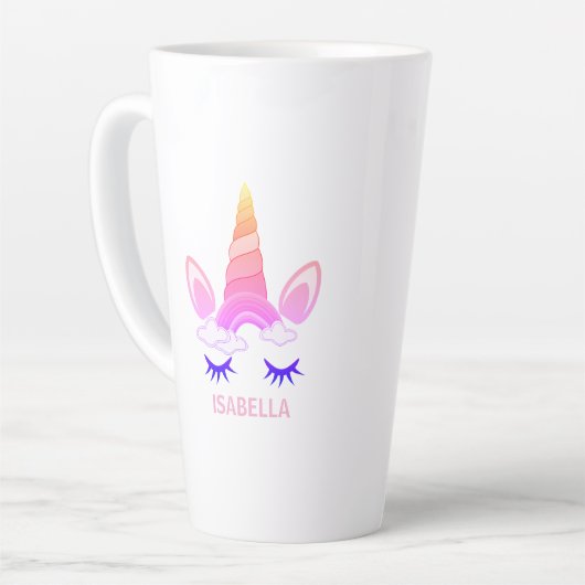 Magical Unicorn Personalized Name Latte Mok (Linkerhoek)