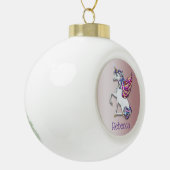 Magical Unicorn Personalized Pink Keramische Bal Ornament (Links)