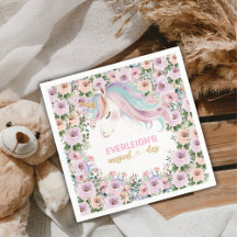 Magical Unicorn Pink Flower 1st birthday