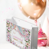 Magical Unicorn Pink Flower birthday Groot Cadeauzakje