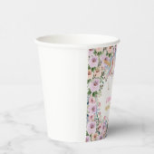 Magical Unicorn Pink Flower birthday Papieren Bekers (Rechts)