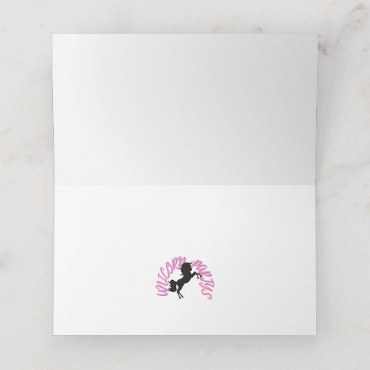 Magical Unicorn Plaatskaartje (Binnenkant ongevouwen)
