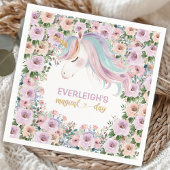 Magical Unicorn Purple Flower 1st birthday Servet