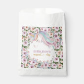 Magical Unicorn Purple Flower birthday Bedankzakje (Voorkant)