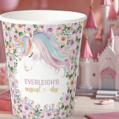 Magical Unicorn Purple Flower birthday Papieren Bekers